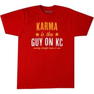 BreakingT Unisex Kansas City Chiefs Karma Taylor Swift Short Sleeve Tee Red/Yell